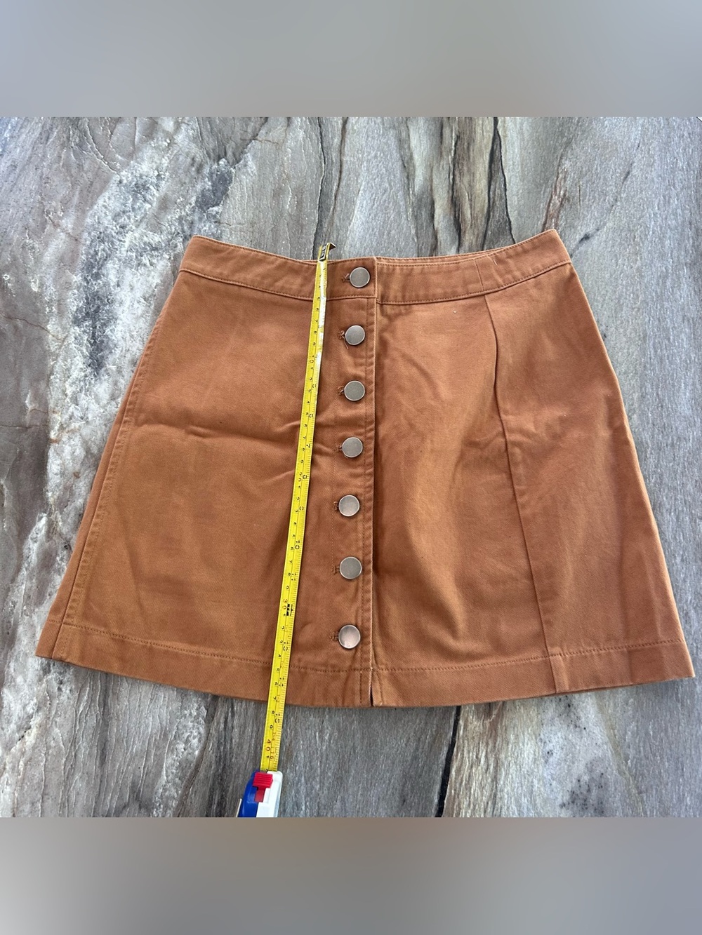 Forever 21 Rust Button-Front Mini Skirt - Picture 3 of 4